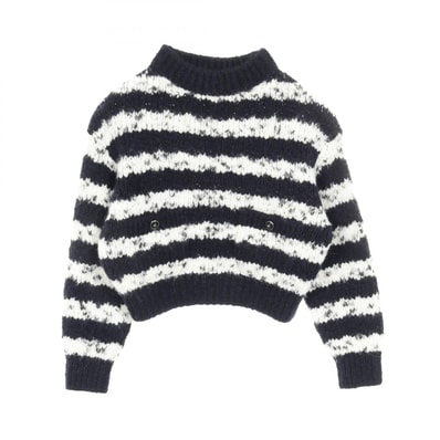 シャネル CHANEL ココマークボタン ニット 衣料品 トップス カシミヤ ウール レディース ネイビー系 / ホワイト系 P71458K10270 【中古】