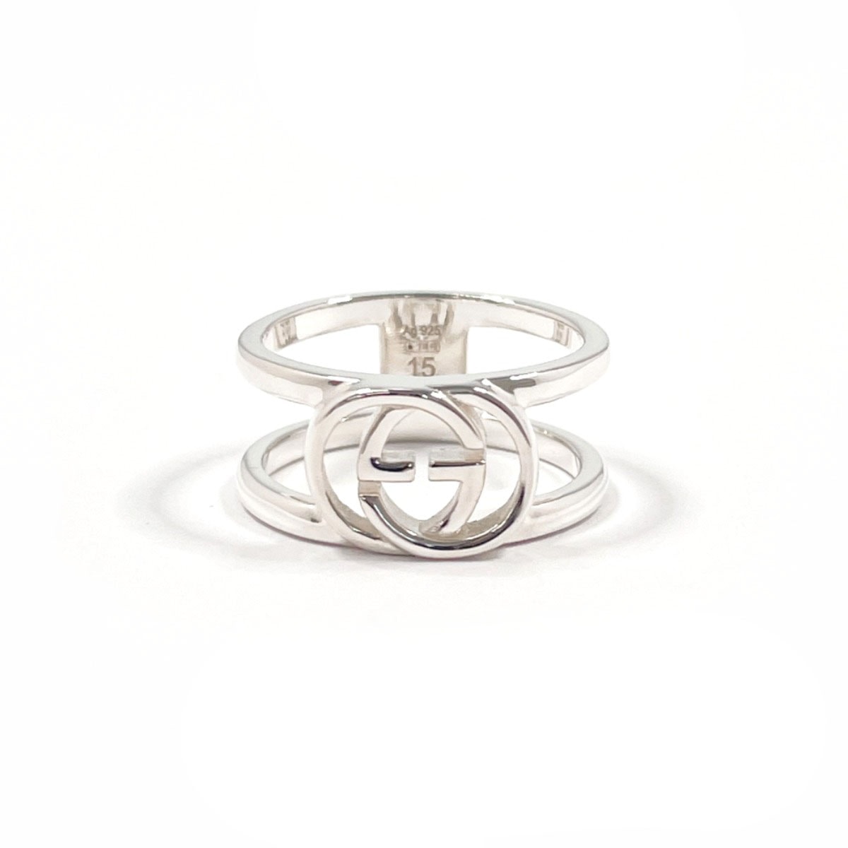 グッチ リング・指輪 インターロッキング G ワイドリング  シルバー