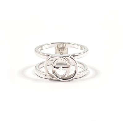 グッチ リング・指輪 インターロッキング G ワイドリング シルバー