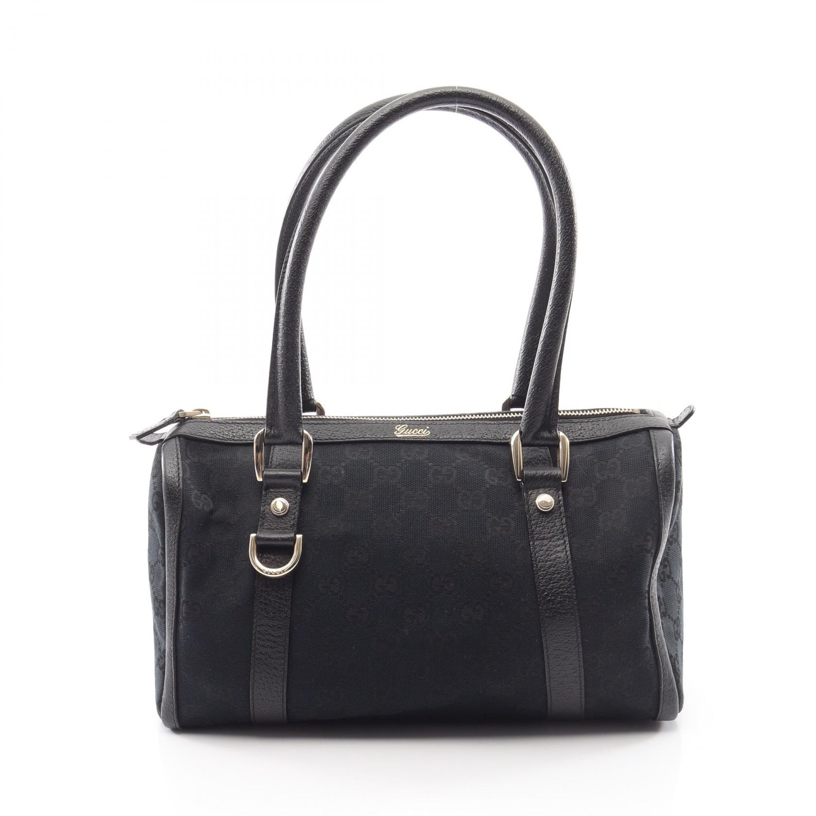 グッチ GUCCI アビー GGキャンバス ハンドバッグ バッグ キャンバス レザー レディース ブラック系 130942 【中古】