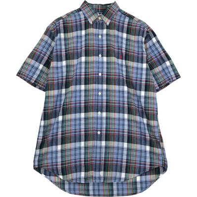 古着 ラルフローレン Ralph Lauren BLAKE 半袖 ボタンダウン チェックシャツ メンズM相当/eaa623607
