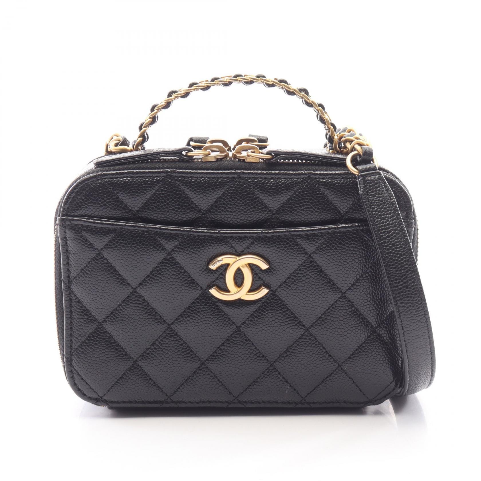 シャネル CHANEL マトラッセ バニティバッグ 2WAY ショルダーバッグ バッグ キャビアスキン(グレインドカーフ) レディース ブラック系 【中古】