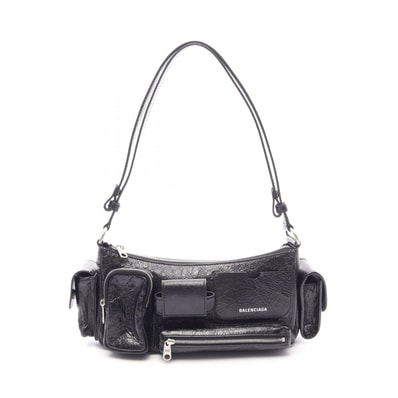バレンシアガ BALENCIAGA SUPERBUSY スリングバッグ スモール ショルダーバッグ バッグ レザー レディース ブラック系 802227 【中古】