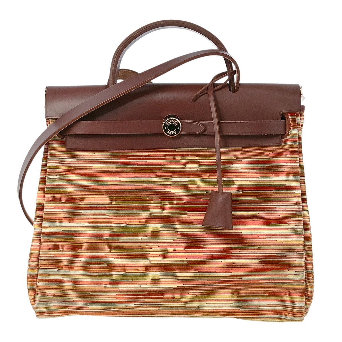 HERMES エルメス エールバッグPM トートバッグ ヴィブラート レザー ヴァッシュハンター マルチカラー □F[2002]刻印  レディース【中古】