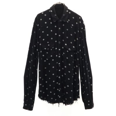 AMIRI アミリ USA製 総柄 長袖 ウエスタンシャツ L 黒