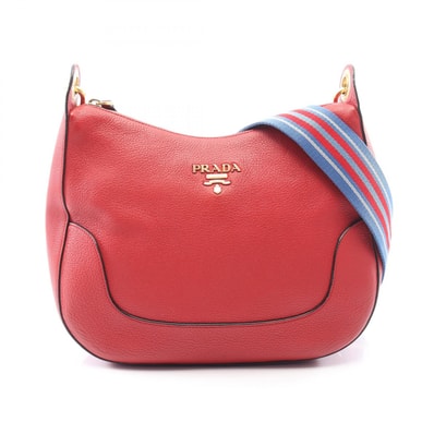 プラダ PRADA ショルダーバッグ バッグ レザー レディース レッド系 【中古】