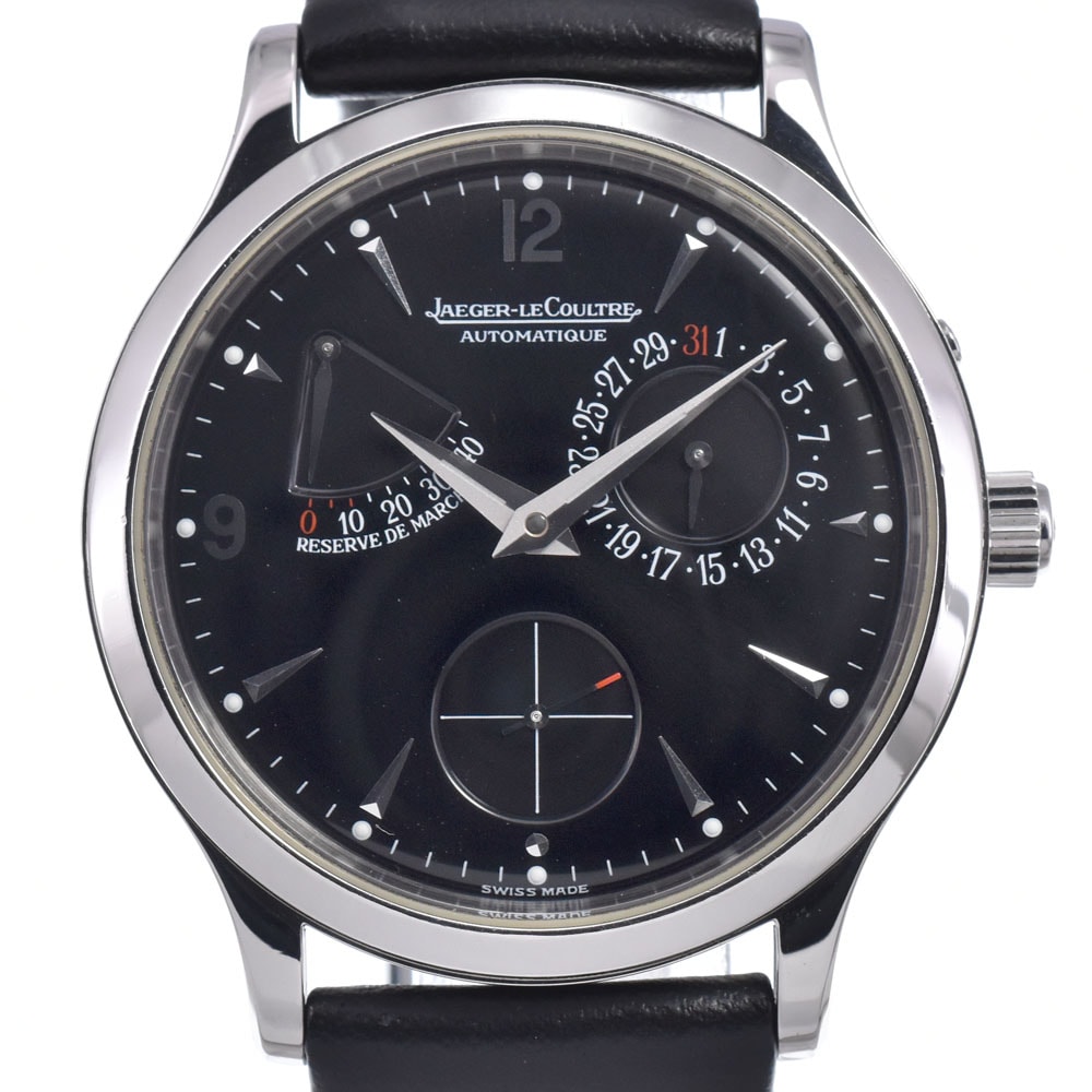 ジャガー・ルクルト JAEGER-LECOULTRE 140.8.93.S マスターブラック リザーブ ド マルシェ ブラック 自動巻き メンズ 良品 腕時計 N#148729