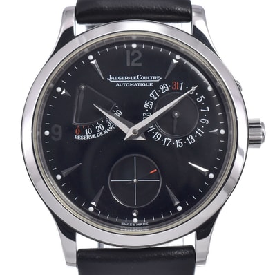 ジャガー・ルクルト JAEGER-LECOULTRE 140.8.93.S マスターブラック リザーブ ド マルシェ ブラック 自動巻き メンズ 良品 腕時計 N#148729