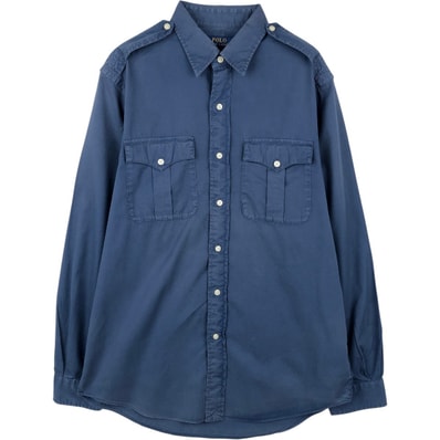 古着 ラルフローレン Ralph Lauren POLO RALPH LAUREN CLASSIC FIT 長袖 コットンシャツ メンズM相当/eaa669016