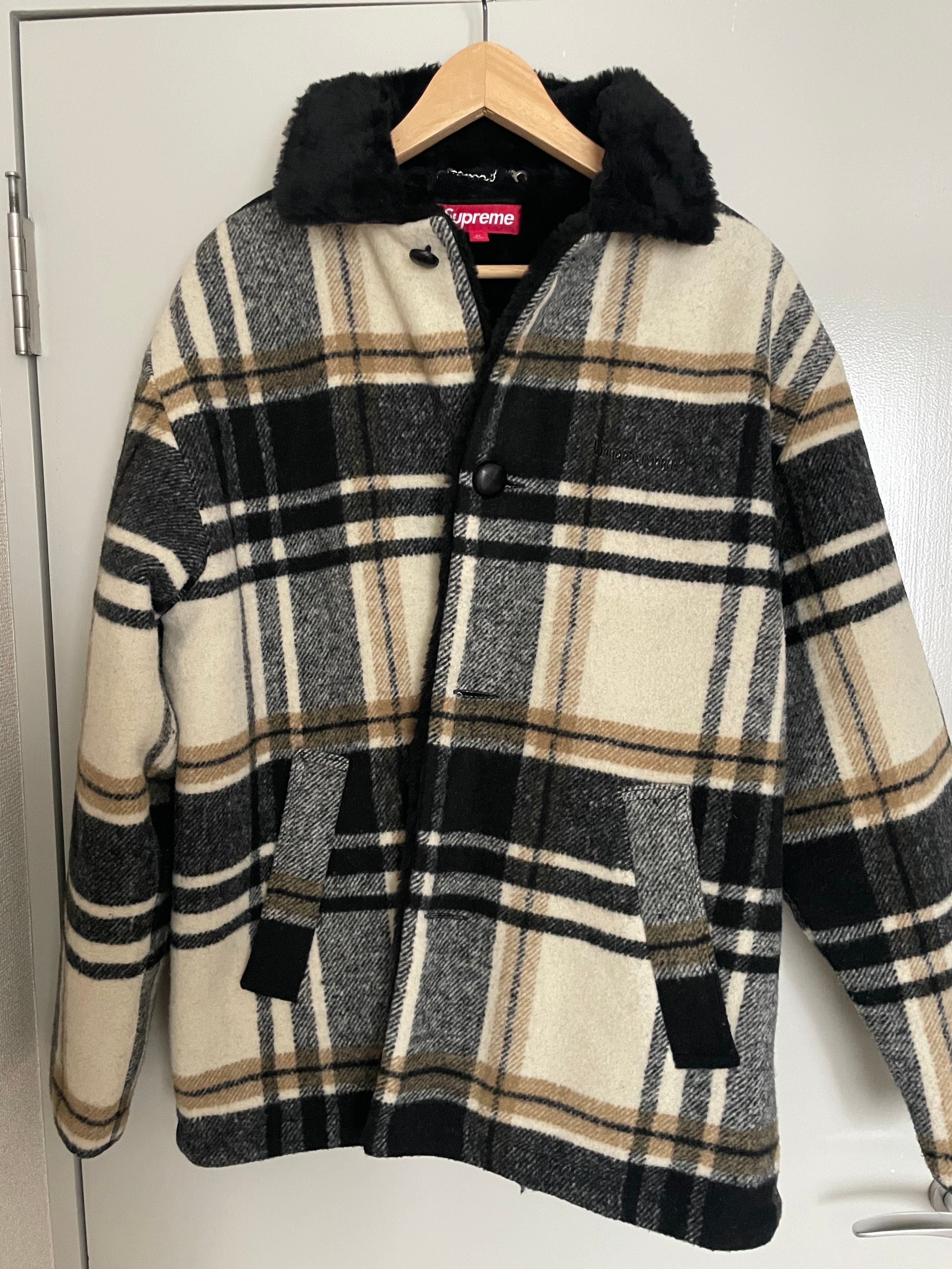 Supreme Plaid Car Coat "Cream"