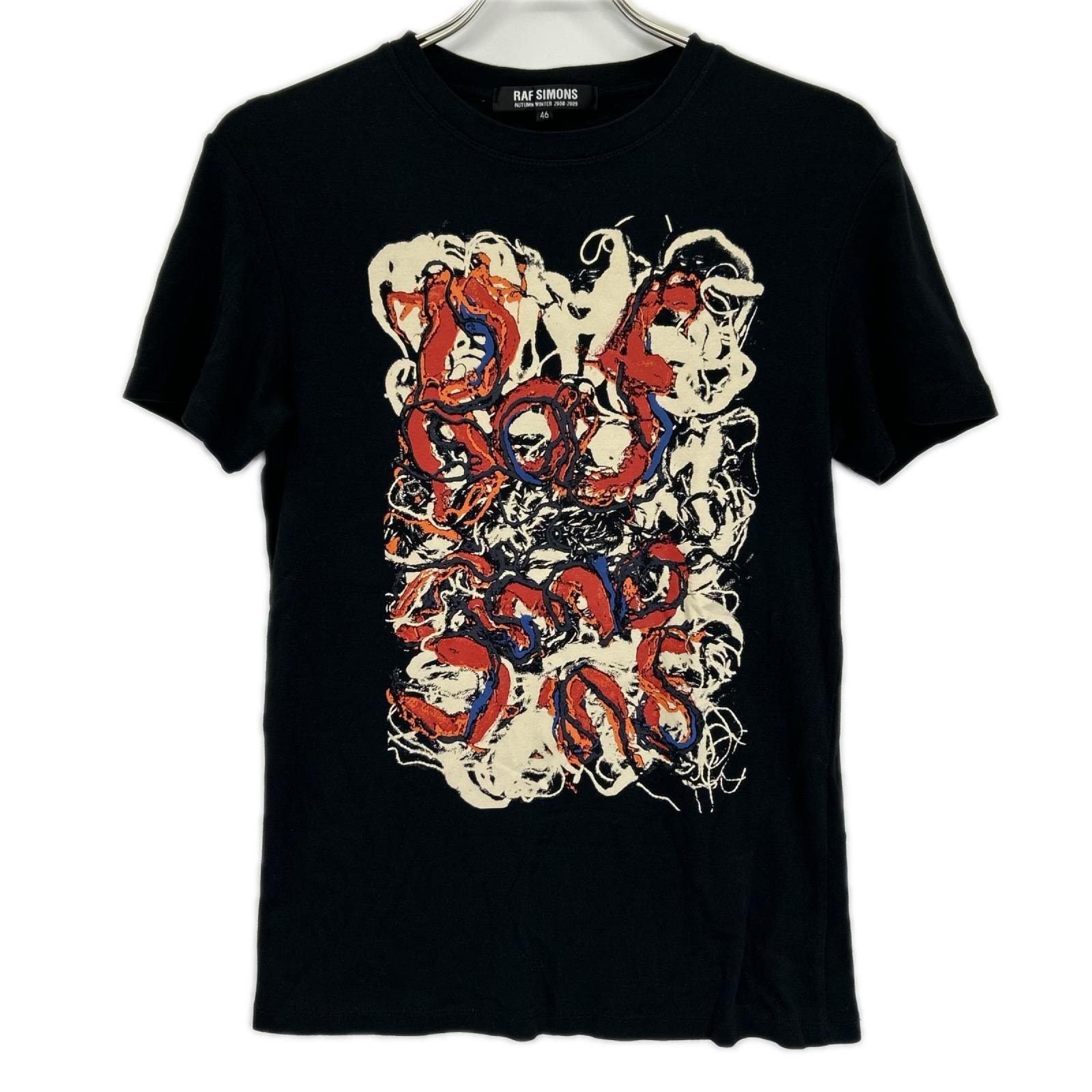 ラフシモンズ 08AW ブラック FireBoiledTee 46