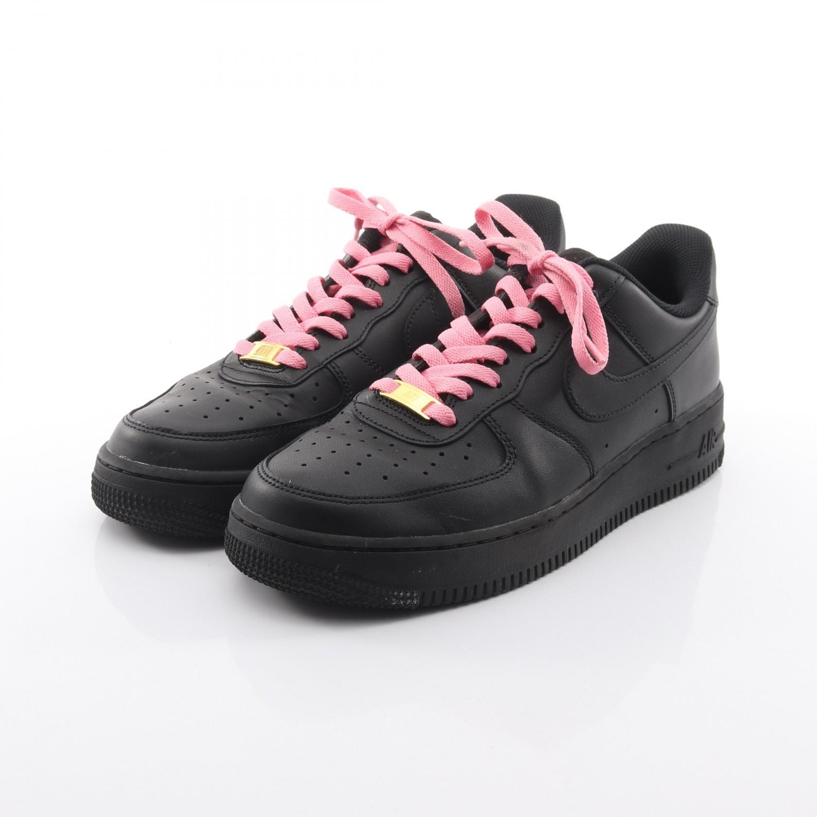 ナイキ NIKE AIR FORCE 1 ’07 スニーカー 靴 レザー メンズ ブラック系 / ピンク系 CW2288-001 【中古】