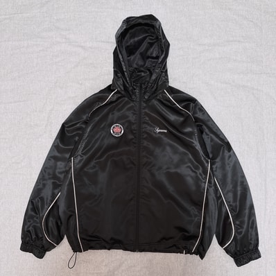 Supreme Satin Hooded Track Jacket "Black"