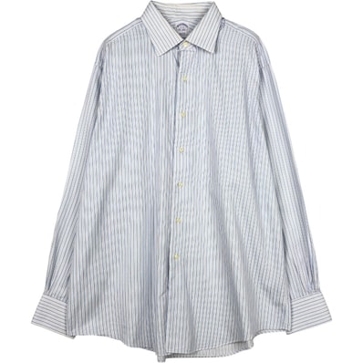 古着 ブルックスブラザーズ Brooks Brothers Est.1818 ワイドカラー 長袖 ストライプシャツ USA製 メンズL相当/eaa666725