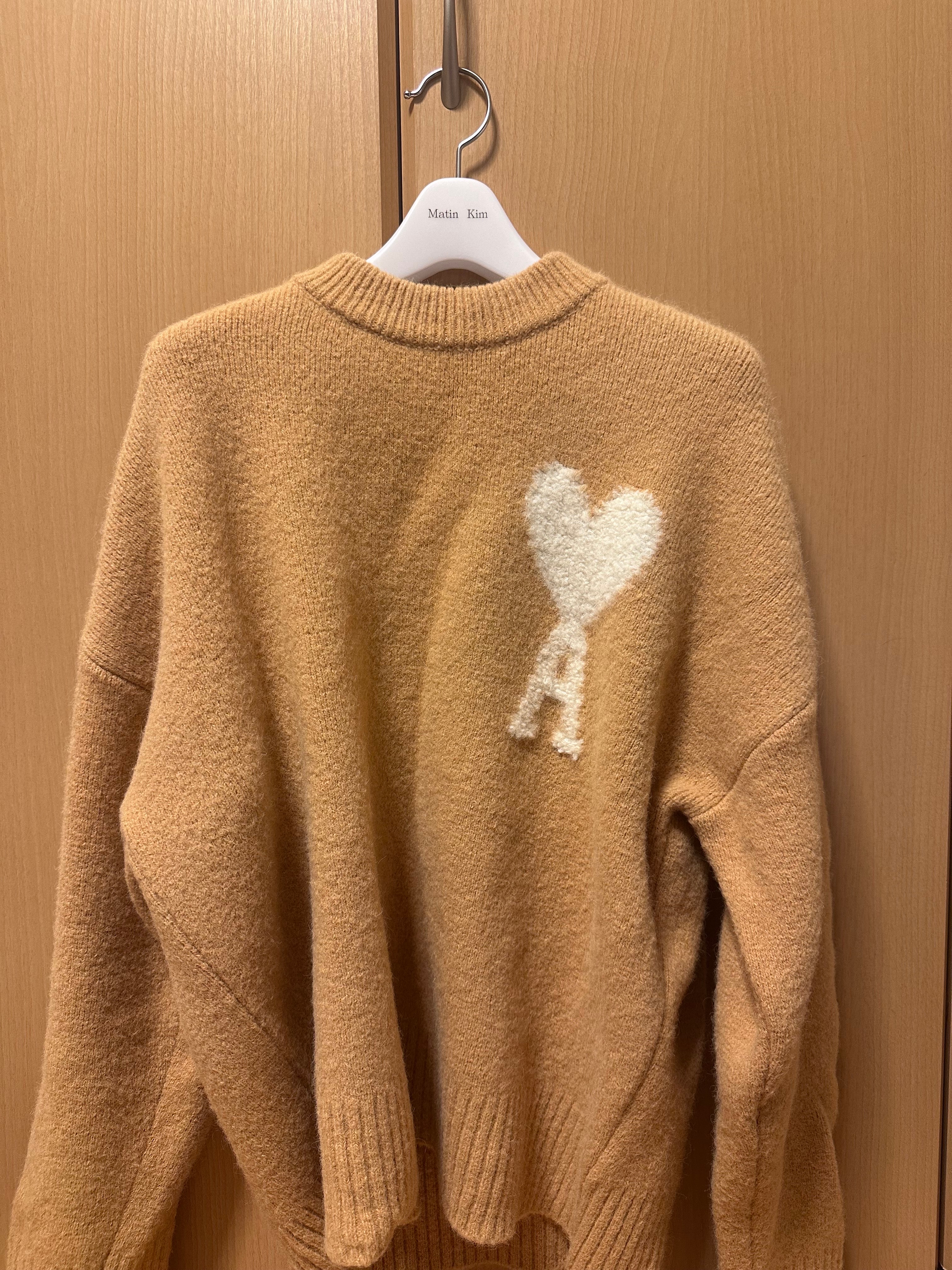 AMI PARIS Ami de Coeur Sweater "Cendre/Ecru"
