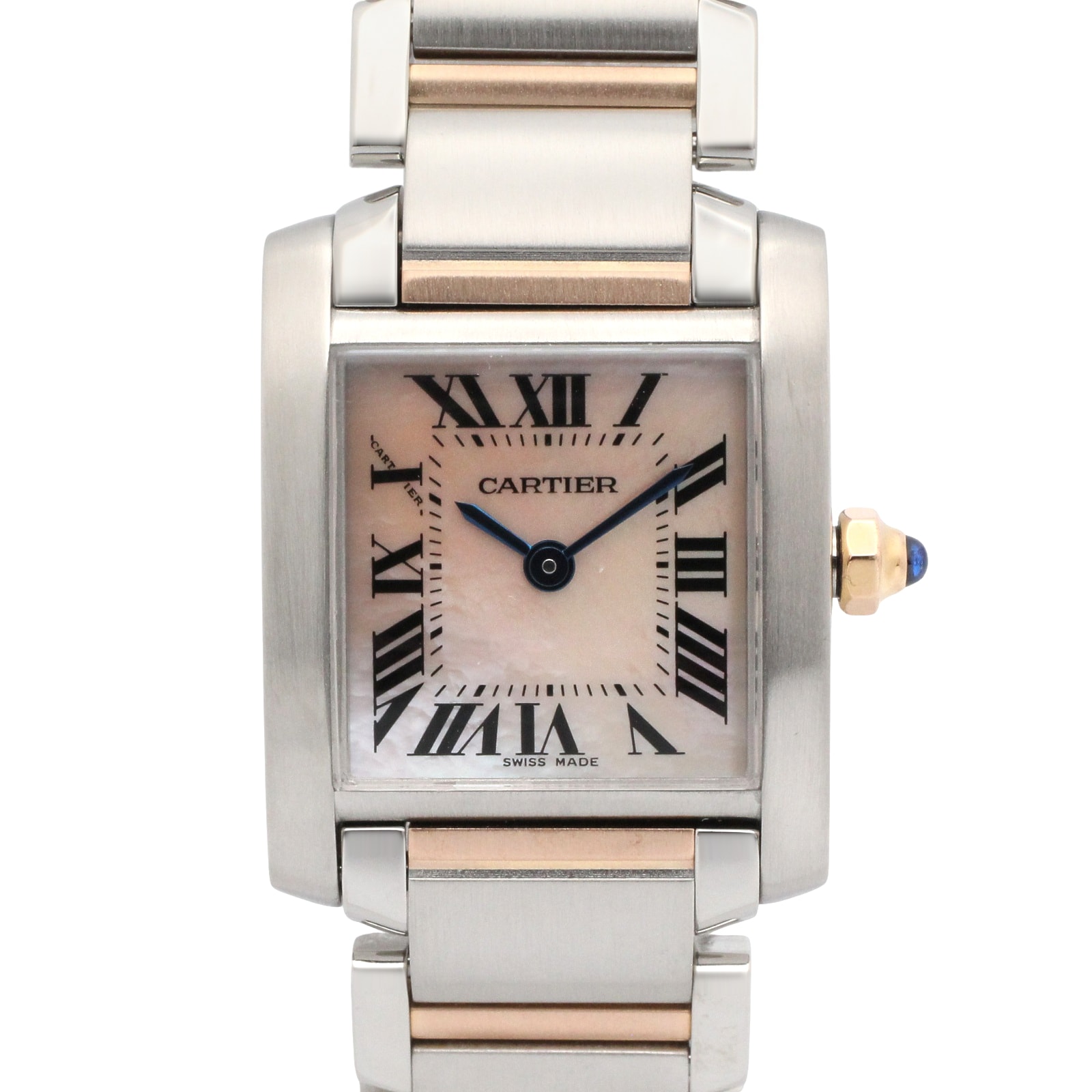カルティエ CARTIER タンクフランセーズ SM 腕時計 時計 K18PG(ピンクゴールド) ステンレススチール レディース ピンク系 ピンクシェル W51027Q4 【中古】