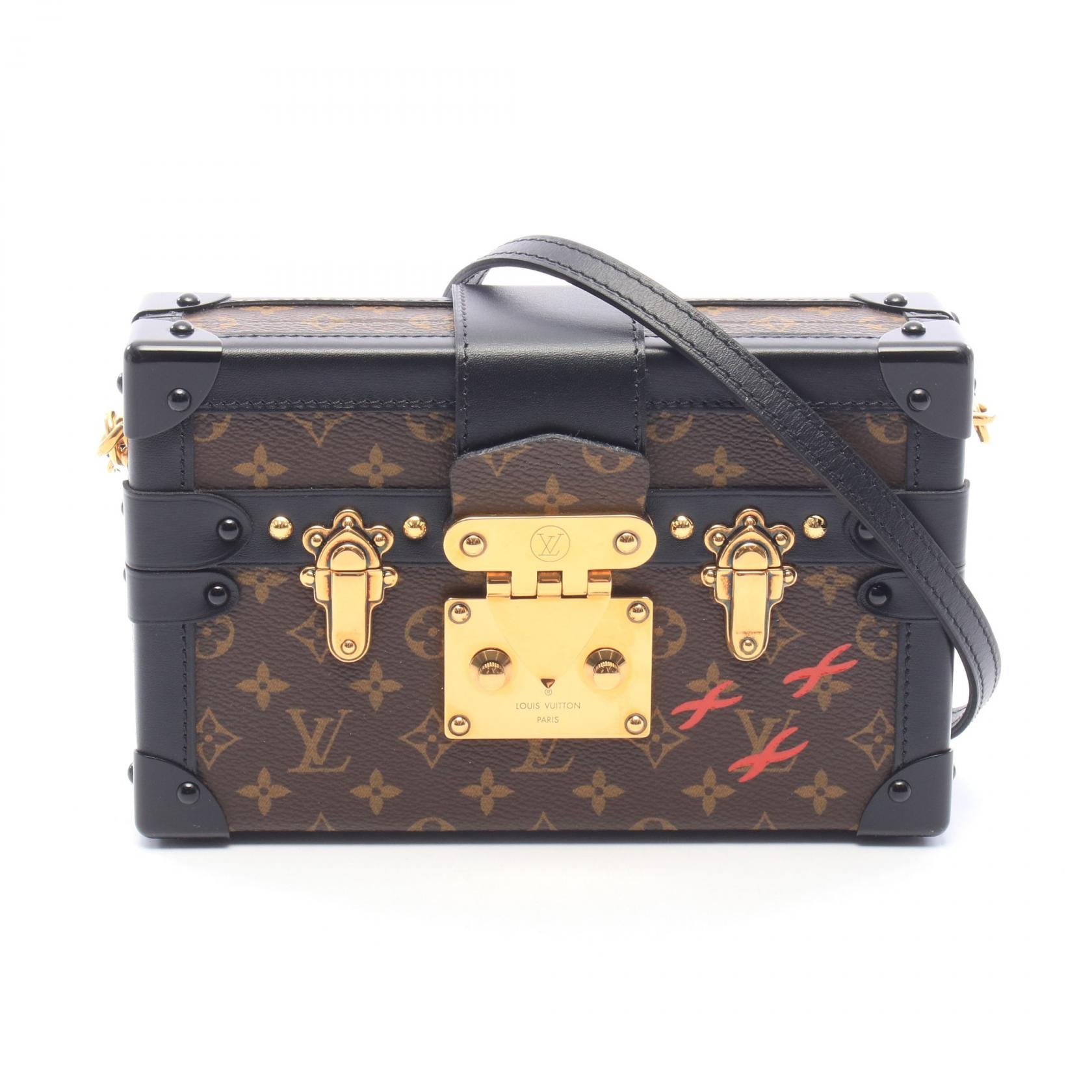 ルイ・ヴィトン LOUIS VUITTON プティット マル モノグラム ショルダーバッグ バッグ PVCコーティングキャンバス レザー レディース ブラウン系 / ブラック系 M45943 【中古】
