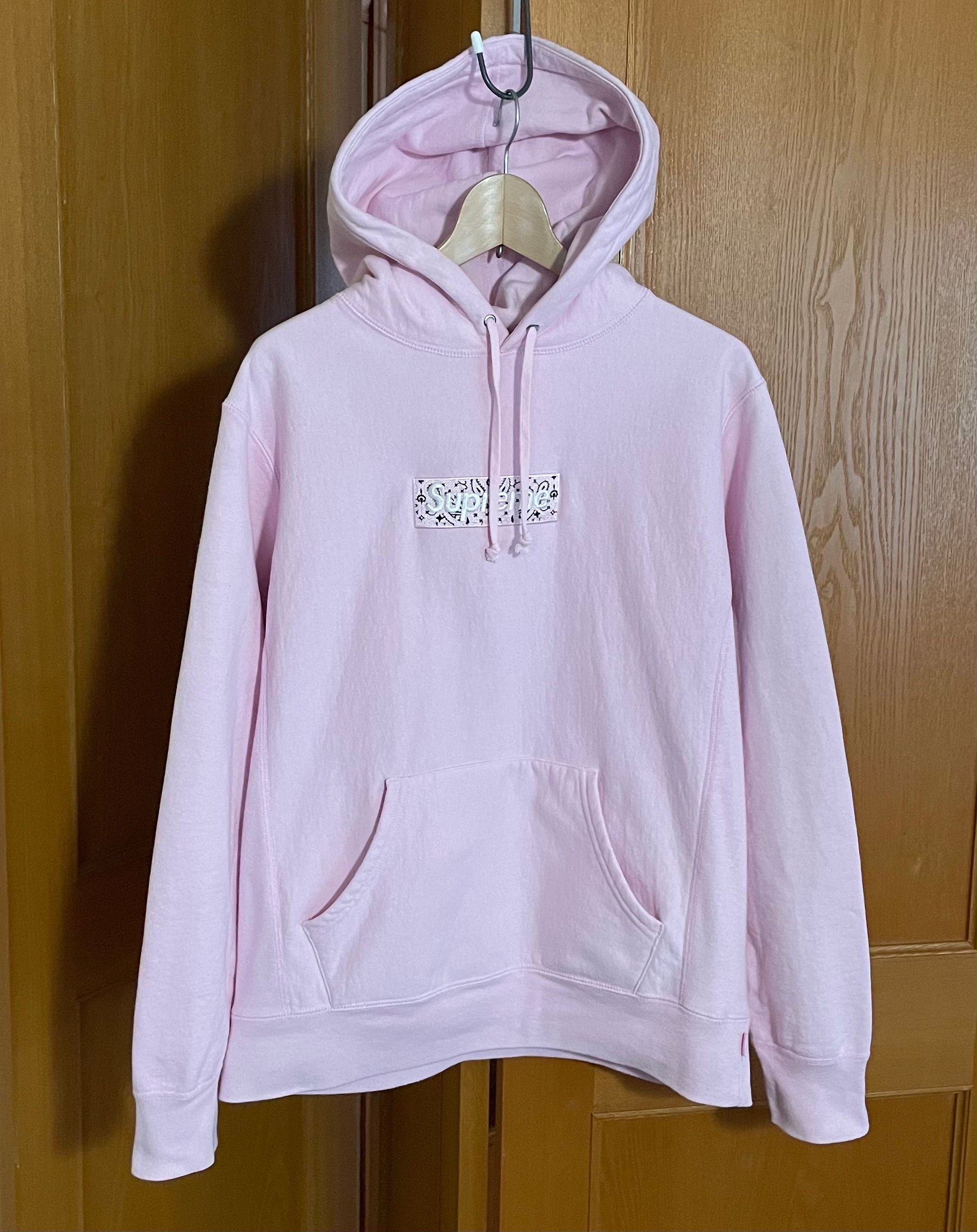 Supreme Bandana Box Logo Hooded Sweatshirt "Pink"