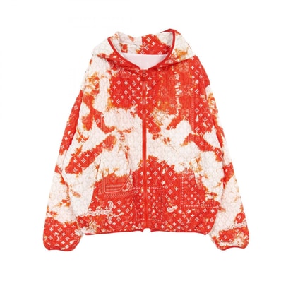 ルイ・ヴィトン LOUIS VUITTON モノグラムバンダナ ナイロンジャケット 衣料品 アウター ナイロン オレンジ メンズ ホワイト系 / オレンジ系 【中古】