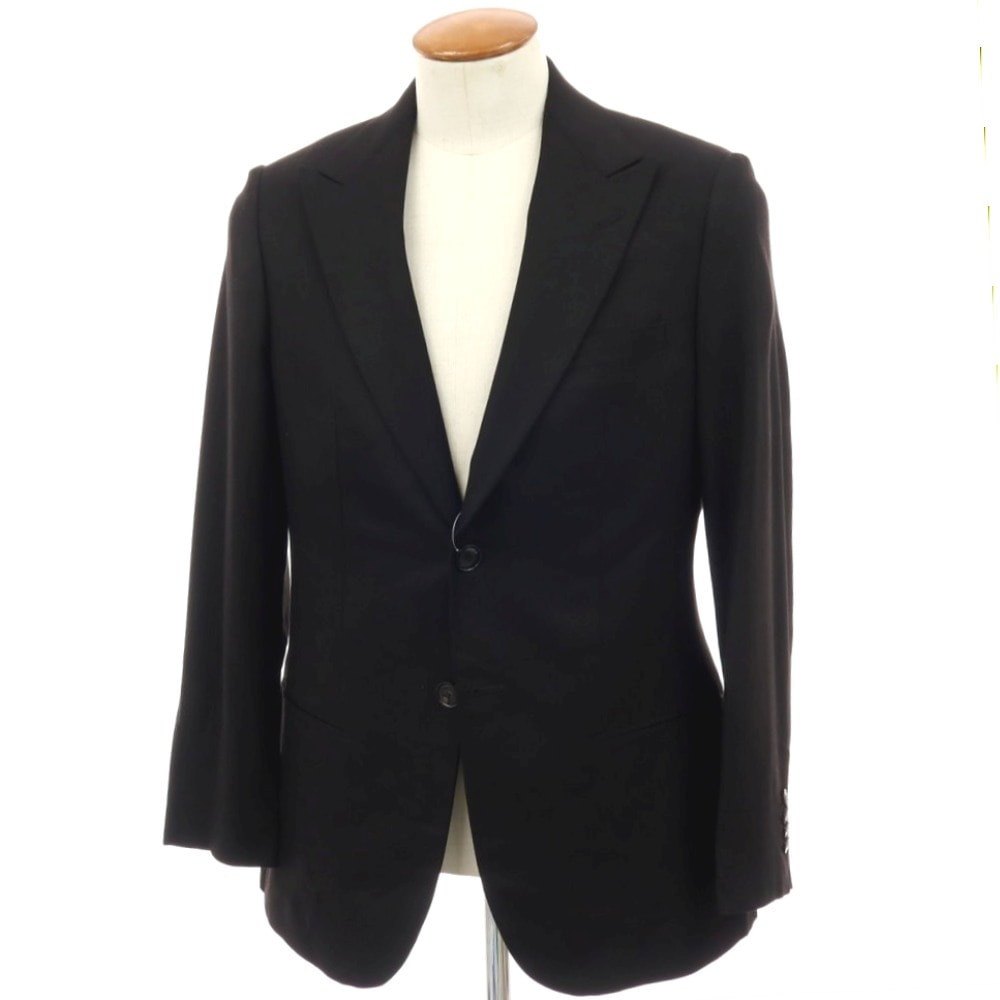 【中古】ジョルジオアルマーニ GIORGIO ARMANI レーヨン 2B テーラードジャケット ブラック【サイズ48】【メンズ】