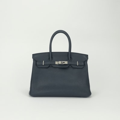 エルメス HERMES バーキン30 バーキン 30 バッグ トートバッグ トリヨンクレマンス ブルーインディゴ BlueIndigo ブルー Blueネイビー Navy 青 紺 シルバー金具 ハンドバッグ