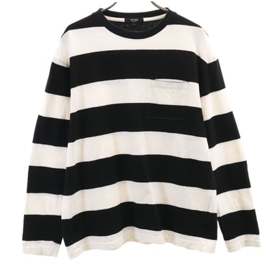 BEAMS HEART ビームスハート ボーダー柄 長袖 Tシャツ L ホワイト ロンT