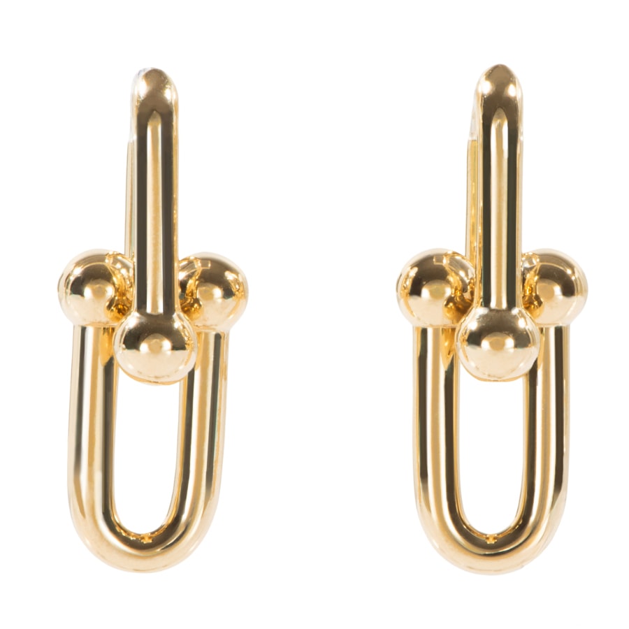 TIFFANY&Co. ティファニー ハードウェア ミディアム リンク ピアス ゴールド【中古】