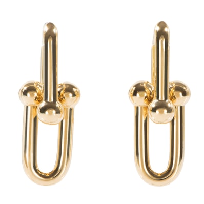 TIFFANY&Co. ティファニー ハードウェア ミディアム リンク ピアス ゴールド【中古】