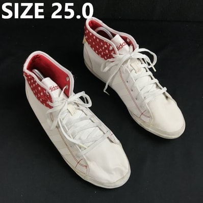 アディダス/adidas Vibesurround★ハイカットスニーカー【25.0/レディース/白×赤/white×red】sneakers/Shoes/trainers◆sJ-41