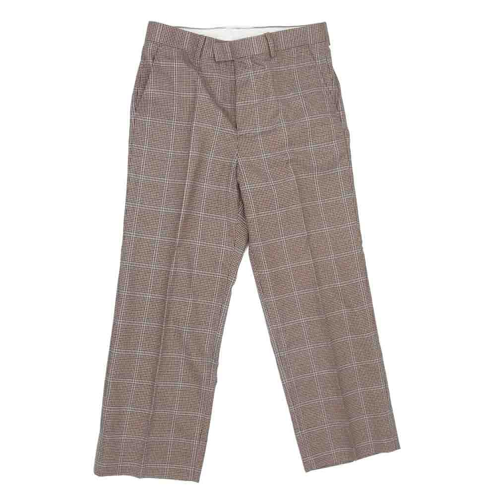 Adam et Rope' アダムエロペ パンツ GMS-19070-B 千鳥格子 チェック ストレート ウール ワイド スラックスパンツ ブラウン系 M【中古】