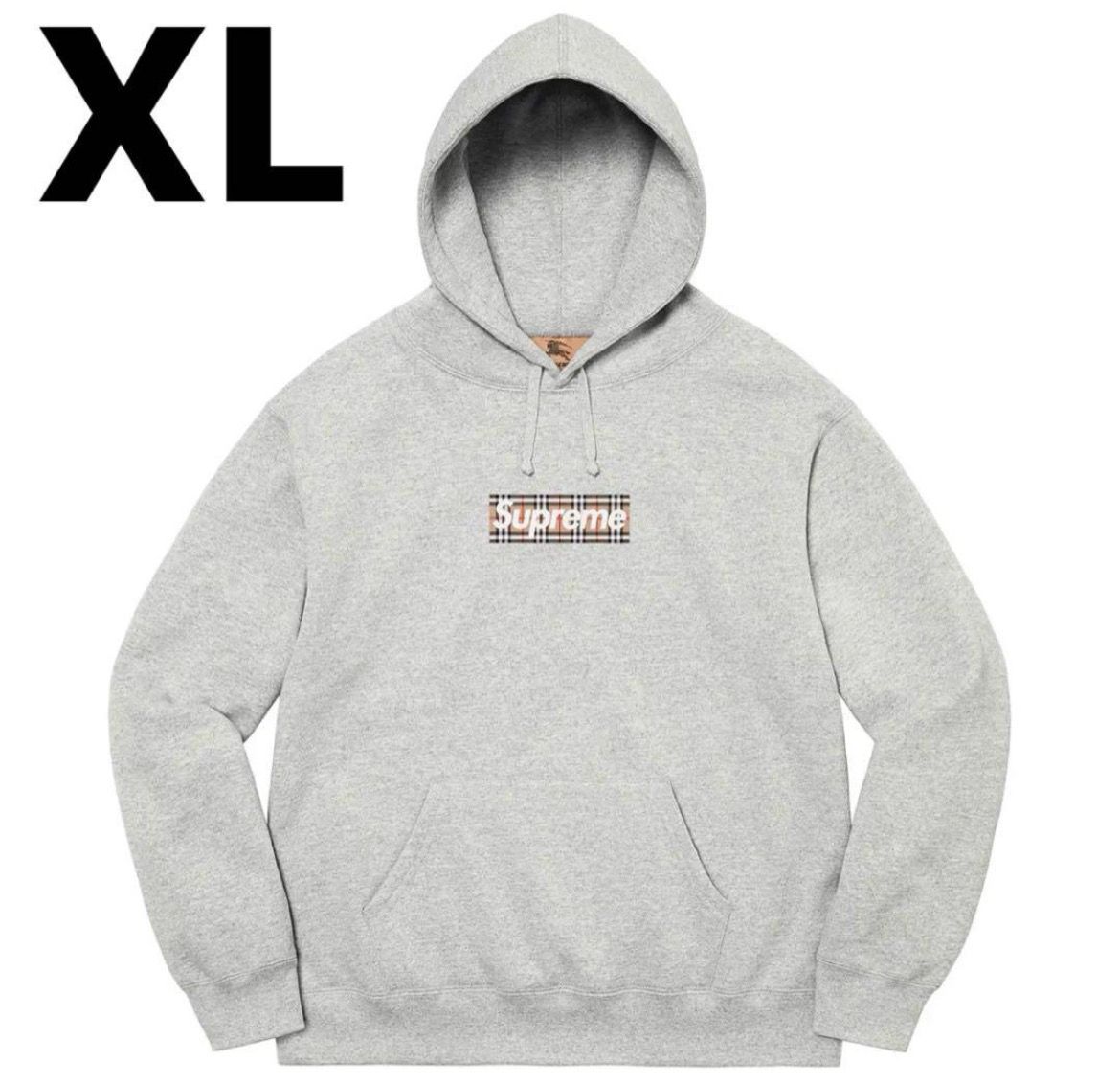 Supreme / Burberry Box Logo Hooded Sweatshirt "Heather Grey"