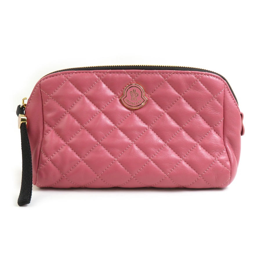 モンクレール MONCLER ポーチ レザー ピンク レディース【中古】 56484j