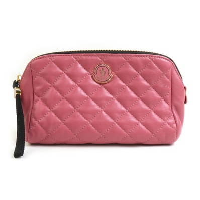 モンクレール MONCLER ポーチ レザー ピンク レディース【中古】 56484j