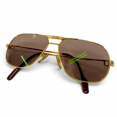 美品 カルティエ サングラス トリニティ ゴールド メンズ 59□14 140