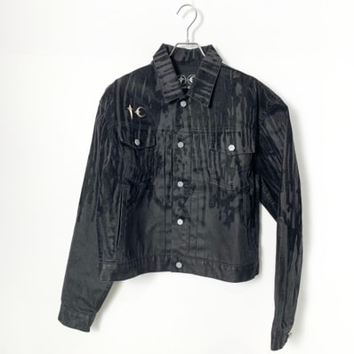 THUG CLUB Blood Lazered Denim Jacket "BLACK"