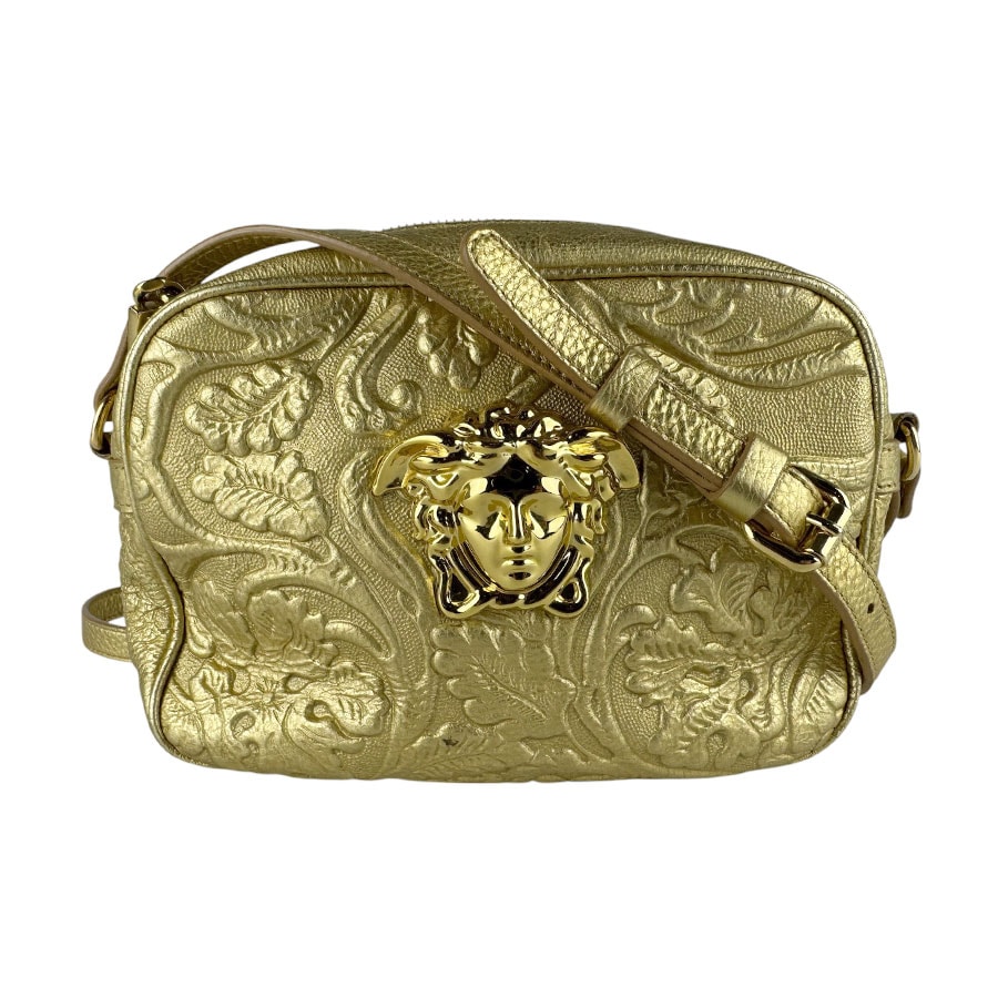 ヴェルサーチ VERSACE ショルダーバッグ メデューサ レザー ゴールド レディース【中古】 z9697