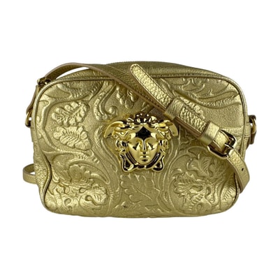ヴェルサーチ VERSACE ショルダーバッグ メデューサ レザー ゴールド レディース【中古】 z9697