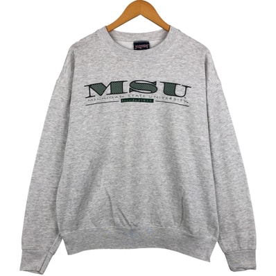 古着 90年代 ジャンスポーツ JANSPORT MICHIGAN STATE ミシガン州立大学 カレッジスウェットシャツ トレーナー USA製 メンズL相当 ヴィンテージ/eaa599791