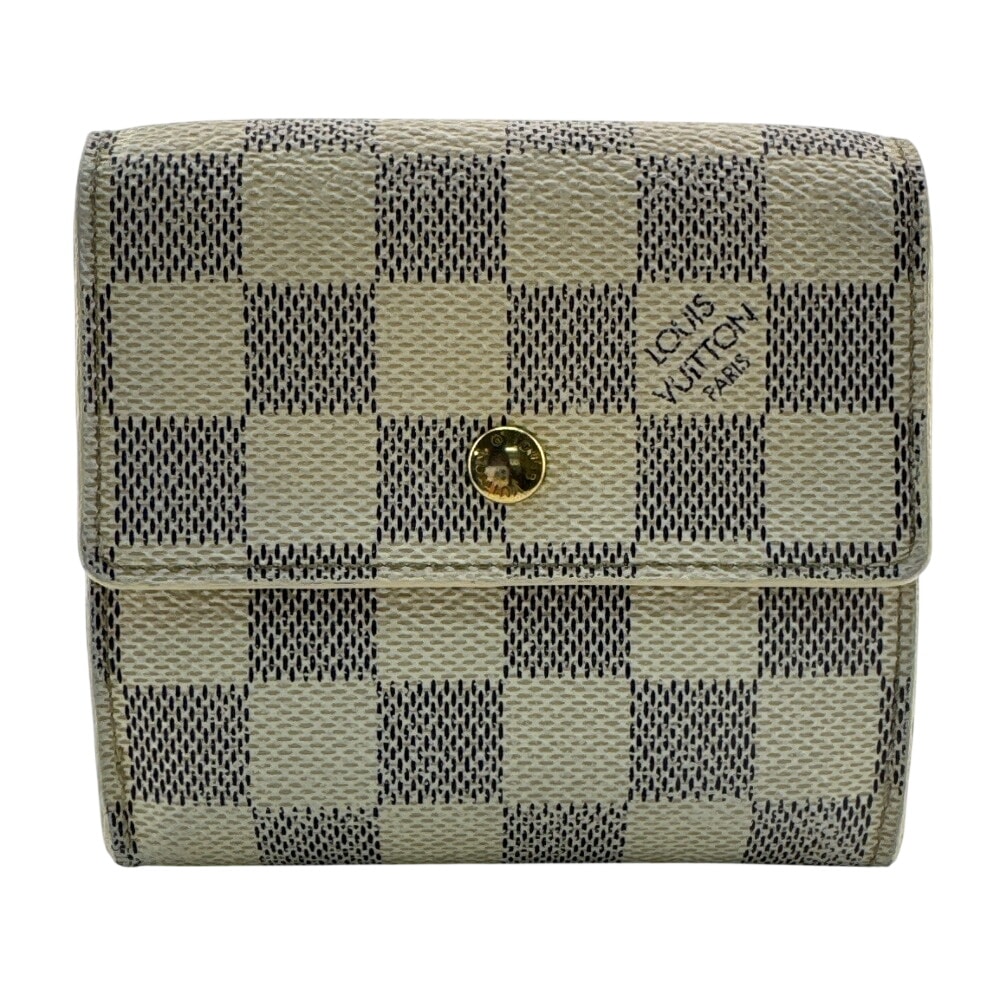 ルイヴィトン LOUIS VUITTON 二つ折り財布 ダミエアズール ポルトフォイユエリーズ コンパクトウォレット N61733 ホワイト