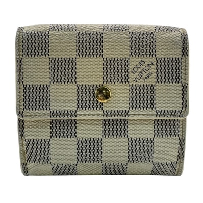 ルイヴィトン LOUIS VUITTON 二つ折り財布 ダミエアズール ポルトフォイユエリーズ コンパクトウォレット N61733 ホワイト