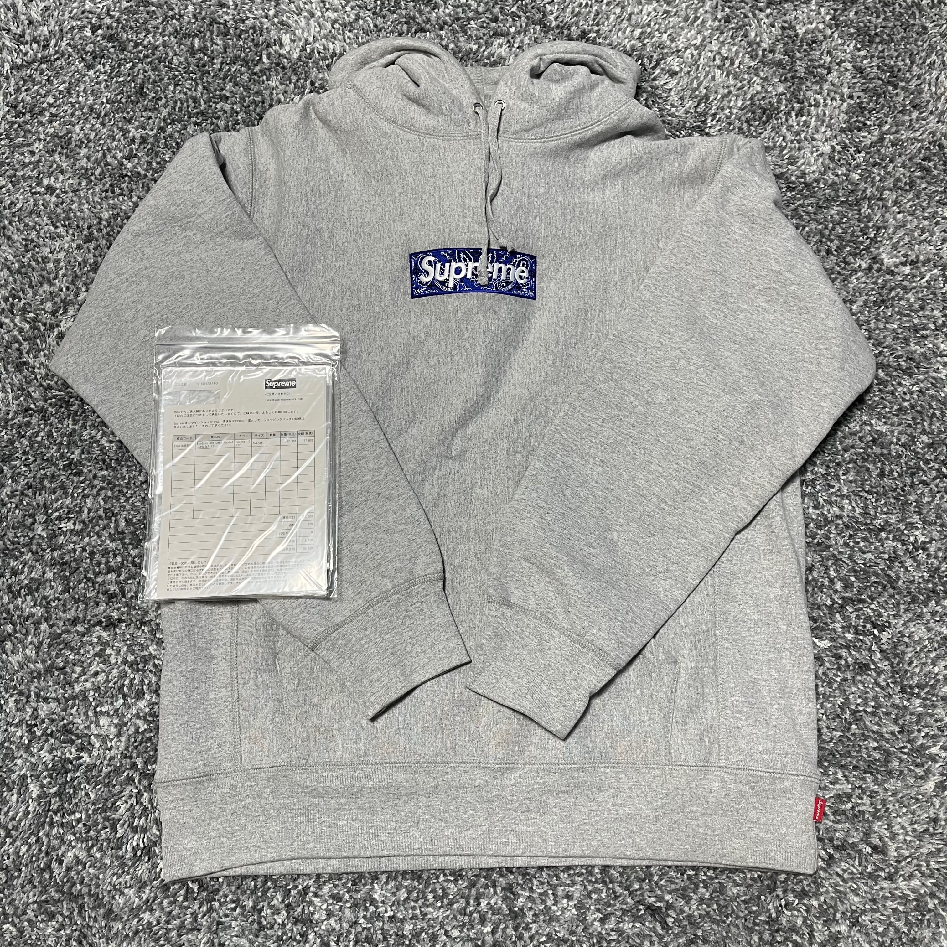 Supreme Bandana Box Logo Hooded Sweatshirt "Grey"