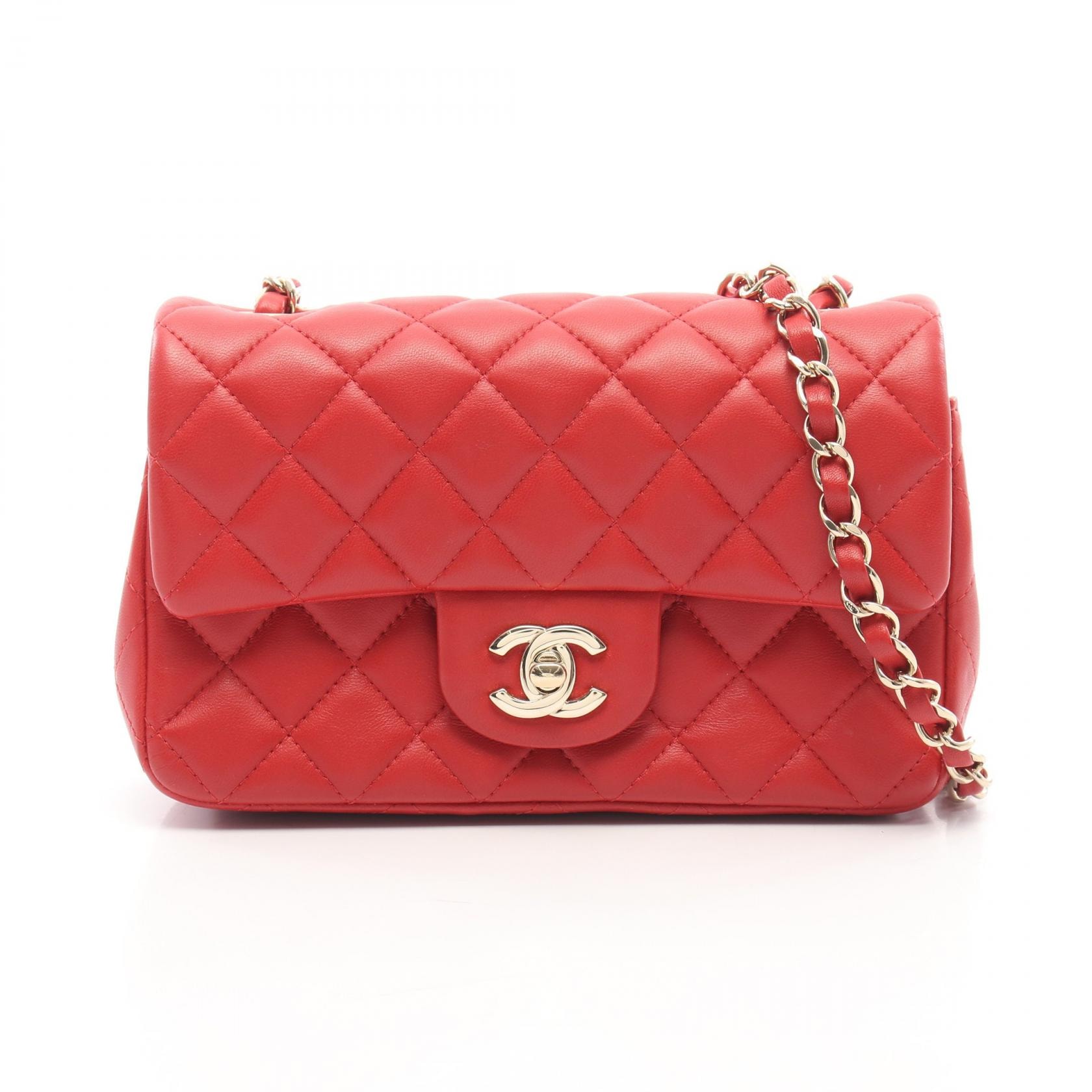シャネル CHANEL ミニマトラッセ20 ショルダーバッグ バッグ ラムスキン(羊革) レディース レッド系 【中古】