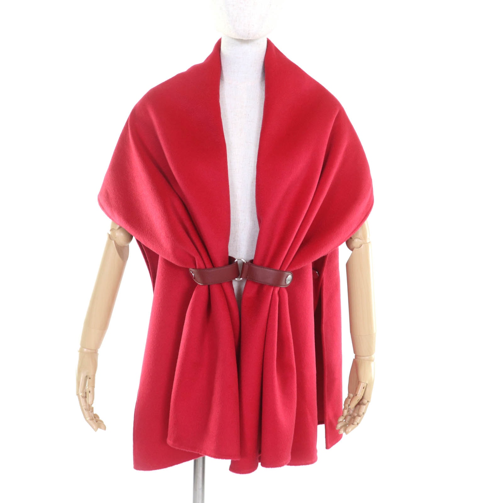 極美品 エルメス ポンチョ レッド レディース 36