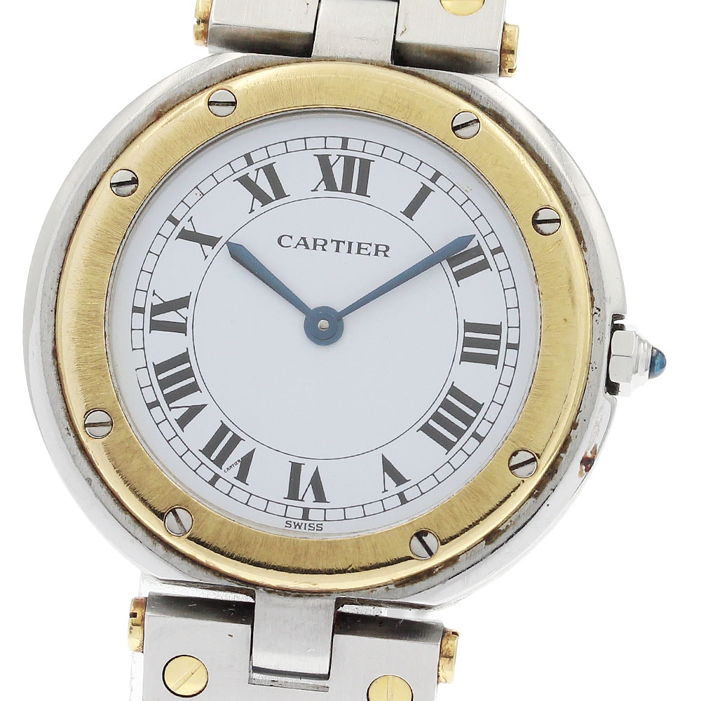 カルティエ サントスラウンド LM コンビ YGベゼル  メンズ 【中古】