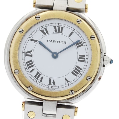 カルティエ サントスラウンド LM コンビ YGベゼル メンズ 【中古】