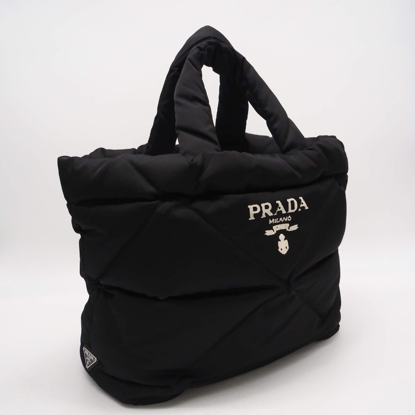美品 PRADA プラダ パデットナイロン トートバッグ 2VG082 ハンドバッグ ブラック ナイロン レディース