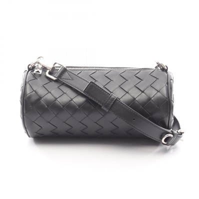 ボッテガヴェネタ BOTTEGA VENETA イントレチャート バレル ショルダーバッグ バッグ レザー メンズ ブラック系 777391 【中古】