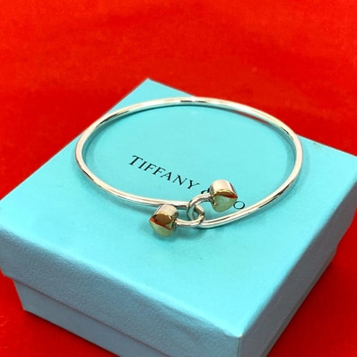 TIFFANY&Co. ティファニー ダブル ハート フック バングル シルバー925 K18ゴールド バングル シルバー
2448a
