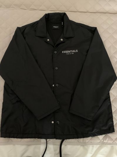 FEAR OF GOD ESSENTIALS Nylon Coach Jacket "Black"