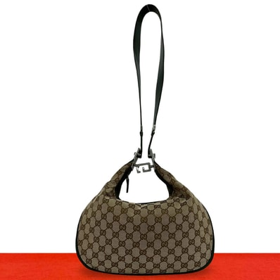 GUCCI グッチ アタッシェ シェリーライン GG 柄 キャンバス レザー ショルダーバッグ ブラウン
41983